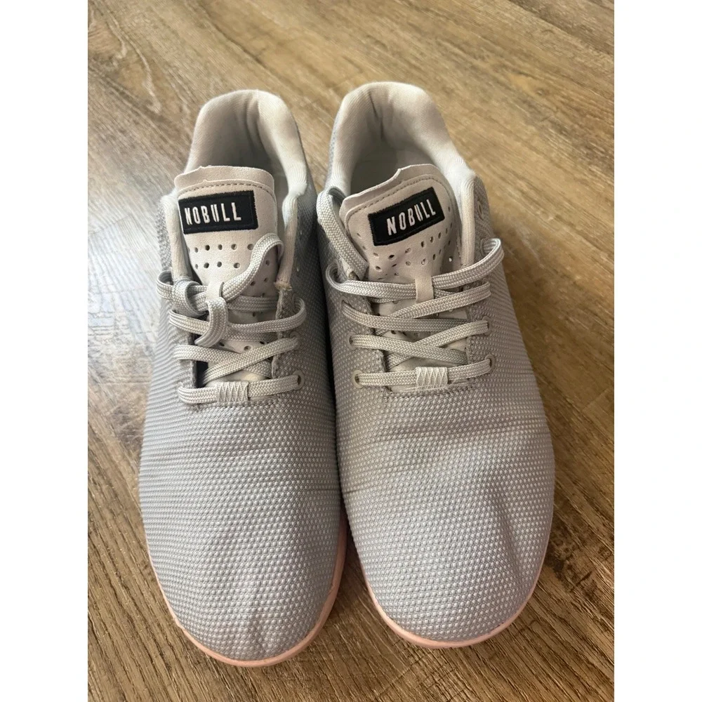 NOBULL SuperFabric Trainer Grey Pink Peach Mens 14  crosstraining shoes